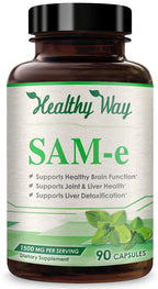 HealthyWayRx 1500mg SAM-e Supplement - High Strength S-Adenosyl-L-Methionine Capsules 1500mg per Serving for Joint Brain Liver and Mood Support - Non-GMO High Absorption Same Supplement (90 Count)
