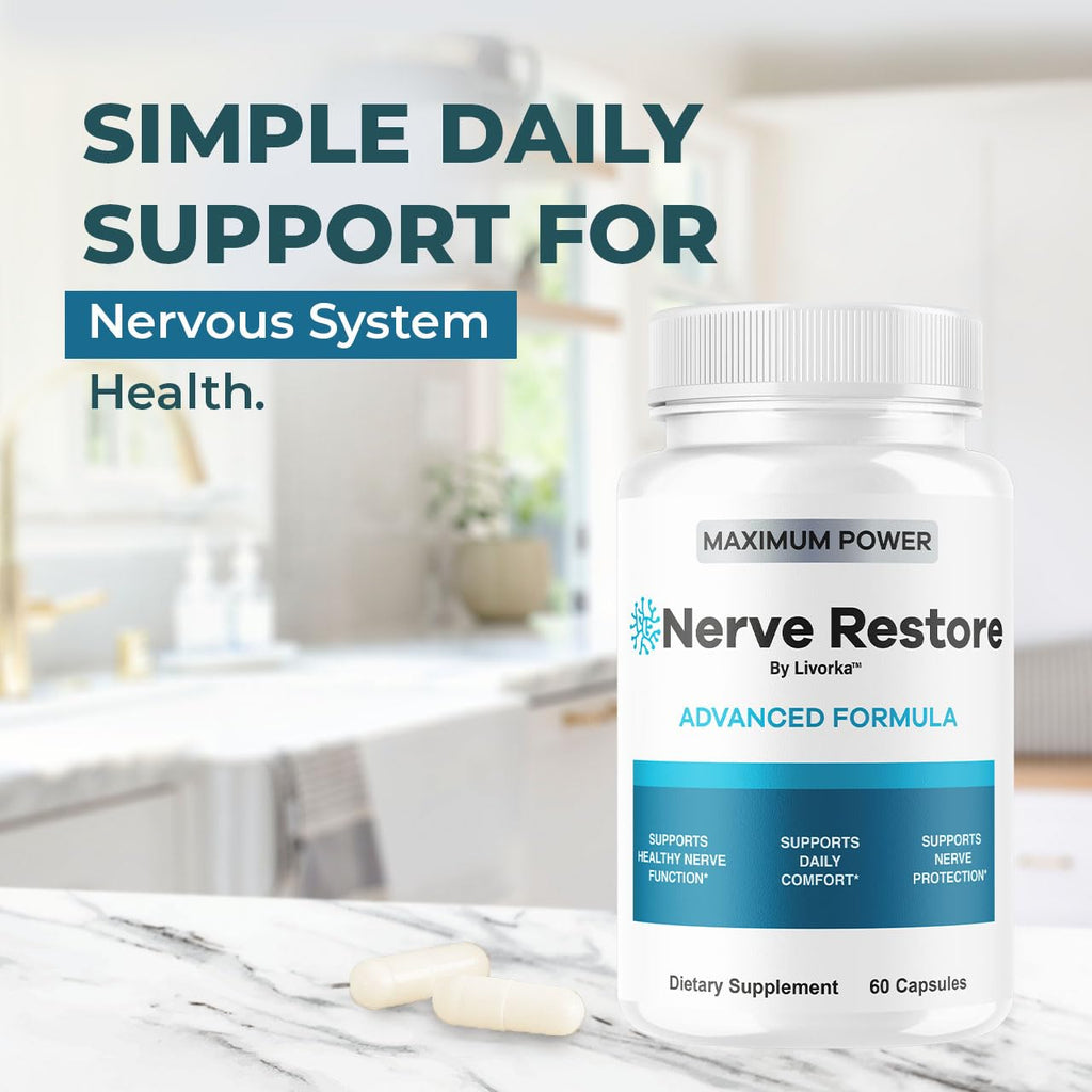 (3 Pack) Nerve Restore - Nerve Restore Advanced Formula Capsules Natural Premium Formula, Daily Pills Support Comfort, Nerve Restored Vitamins Health Wellness, 180 Capsules for 3 Months