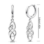 Celtic Knot Earrings for Women - Sterling Silver Hoop Earrings for Women Trendy Hypoallergenic Long Loop Earrings with Dangling Charm for Sensitive Ears Classic Fashion Huggie Earrings Gifts