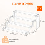 Lifewit Cupcake Stand, Perfume Cologne Organizer, Tool-Free Assembly, Display Riser, Spice Rack, Figurine Holder, Makeup Storage, Room Decor, Party Decorations, Clear, 12″ 4 Tier, 3 Pcs