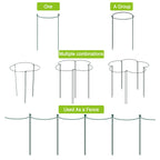 HiGift Peony Cages and Supports 24" H x 10" W, 8 Pack Tall Snake Plant Support Stake Half Round Metal Garden Stake for Indoor and Outdoor Plants, Flower Support Ring Border for Tomato,Hydrangea,Rose