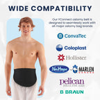 YConnect Ostomy Belt for Men & Women | Colostomy Ostomy Bag Covers for Sports | Discreet Ileostomy Belt | Ostomy Bag Cover | Ostomy Wrap Abdomen | Inner Pocket to Hold Ostomy Pouch (Black, Medium)