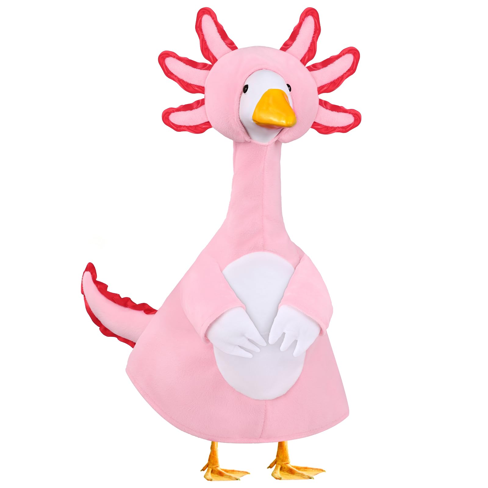 Teeanzo Pink Axolotl Porch Goose Outfits for Outdoor Yard Decor