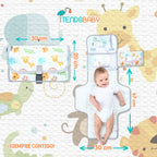 Portable Baby Changing Mat XL-Foldable Waterproof Changing Mat Ideal as a Newborn Gift-The Diaper Changing mat is a Detachable Bag with 6 Pockets as a Toiletry Bag for Baby Items