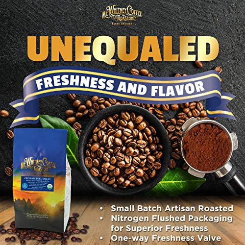 Mt. Whitney Organic Swiss Water, Low Acid, Decaf Coffee from Peru (Whole Bean, 5 Lb)