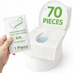 Individually Wrapped XXL Toilet Seat Covers Disposable Flushable for Travel (70 Pack), Full Coverage Paper Liners for Kids & Adults