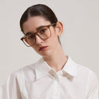 MACJERO Oversized Square Blue Light Blocking Glasses for Women Men, Anti-Fatigue Computer Monitor Glasses Reduce Eye Strain(Black+Brown) 2 Pack