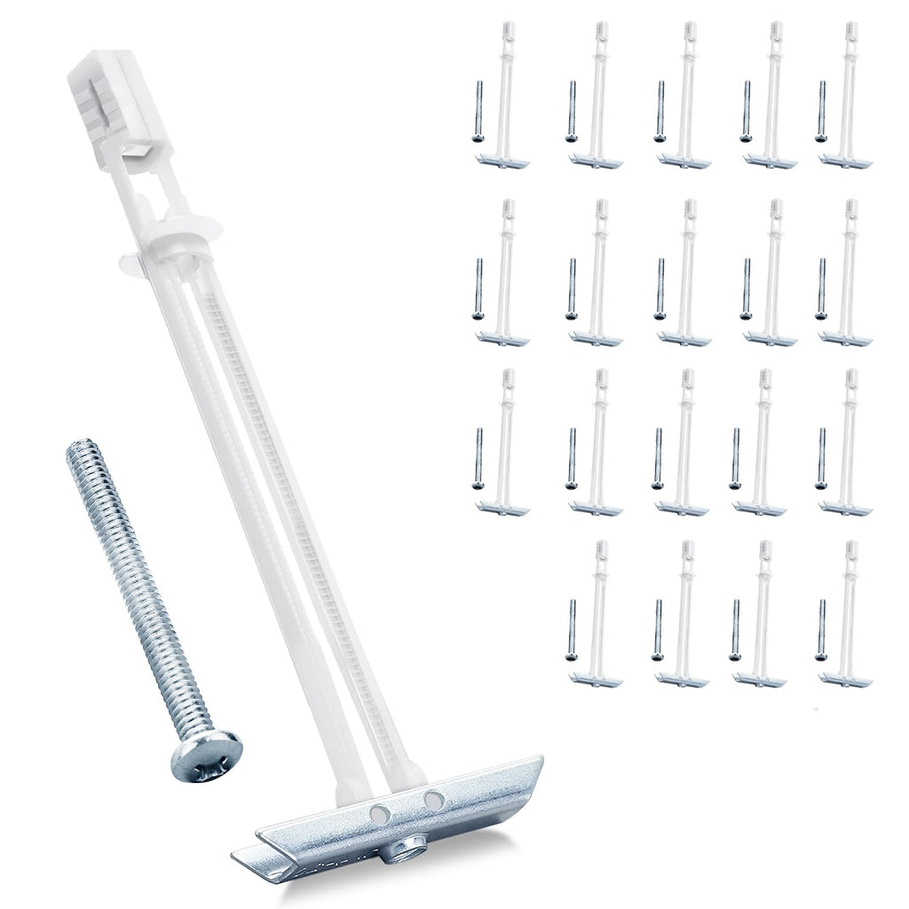 Heavy Duty Drywall Anchor Bolts with 1/4"-20 Fastener Suitable for TV Mounting Hollow Wall Anchor Bolt Screw Kit Supports Up to 270 lbs Each on 1/2 Inch Drywall Pack of 20