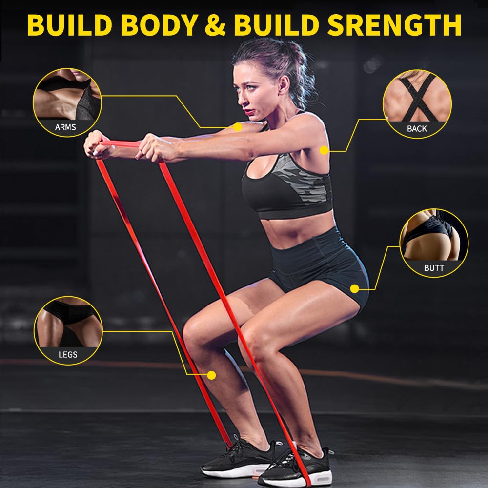 ROSAPOAR Resistance Band Pull up Band Fitness Exercise Bands Natural Latex for Workout Body Stretch Powerlifting Band Fitness Sport Training at Home/The Gym - Dark Green