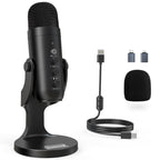 ZealSound Podcast Microphone for PC, Noise Cancellation USB Mic with Gain, Volume Adjustment & Mute Button, Monitoring & Echo, for YouTube, TikTok, Podcasting, Streaming, iPhone, iPad, Android, Mac