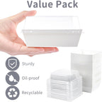Kucoele 50 Pack Small Charcuterie Boxes with Clear Lids, 4 Inches Paper Bakery Boxes Dessert Boxes Disposable To Go Food Containers for Cookie, Cake Slice, Mini Cake, Chocolate Strawberry (White)