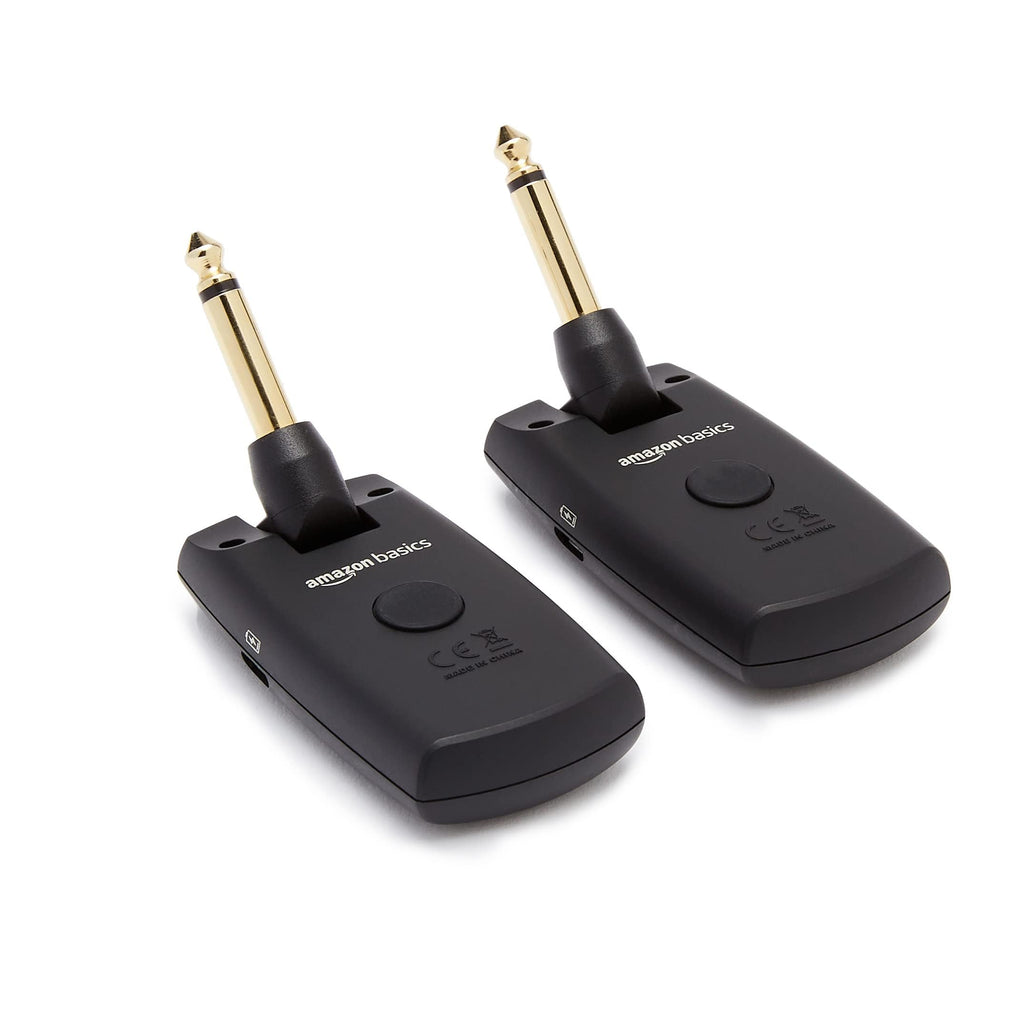 Amazon Basics Digital Wireless Guitar System Transmitter/Receiver with Rechargeable Batteries, Black