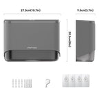 interhasa! Commercial Paper Towel Dispenser Wall Mount - ADA Compliant Multifold Trifold & C-Fold Hand Towel Holder for Restroom, Office, Clinic. Lockable, No-Drill ABS, 10.8" L x 3.5" W x 8" H