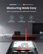 Laser Measure Device, MiLESEEY 229ft Digital Laser Tape Measure with Upgrade Electronic Angle Sensor, 2mm Accuracy, Area Measurement,Volume and Pythagoras, 2" LCD Backlit,Mute, Battery Included