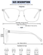 TEAPLMTT Blue Light Blocking Glasses Oversized Square Computer Glasses Anti Blue Light for Women Men(Clear)