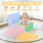 Climbing Toys for 1 Year Old,4-Piece Foam Baby Climbing Blocks for Toddlers