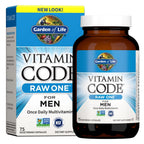 Garden of Life Vitamin Code Raw One for Men, Once Daily Multivitamin, 75 Capsules, One a Day Mens Vitamins Plus Fruit, Veggies & Probiotics for Mens Health, Vegetarian Multivitamins