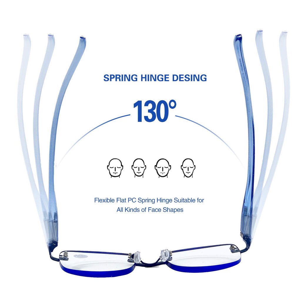 FEIVSN 3-Pack Rimless Reading Glasses For Women, Lightweight Spring Hinge Readers, Classic Elegant Artistic Eyeglasses UV 400 (Mix 1.75 Etc)