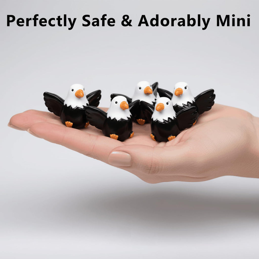 Nyuemystery 100 Pcs Mini Resin Bald Eagle Figurines, Patriotic American Eagle Statues for Garden Decor, Party Supplies, Independence Day Celebrations (Bald Eagle)