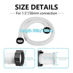 2-Pack 1.5-Inch Diameter Pool Hoses, 59-Inch Replacement Hoses Compatible with Above Ground Pool Pumps, Fits 1500 to 2500 GPH Filter Pumps, Sand & Saltwater System