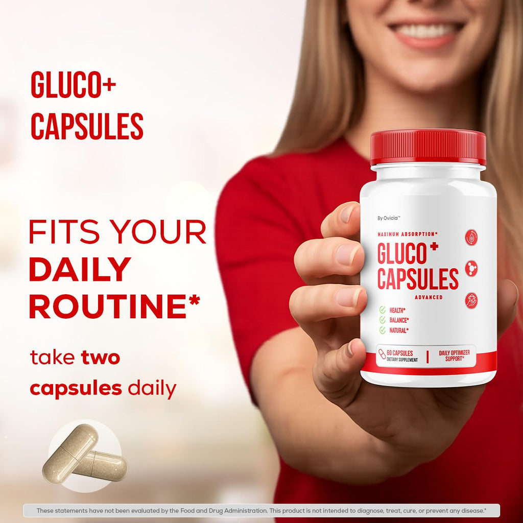 (3 Pack) GlucoCapsules - Official GlucoCapsules Advanced Premium Formula Pills Support Maximum Strength, All Natural Ingredients Vitamins for Overall Health & Wellness, 180 Capsules for 3 Months