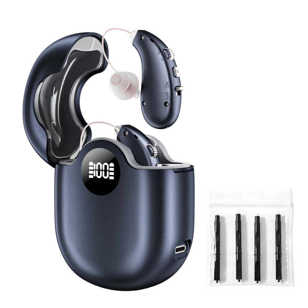 Villear OTC Hearing Aids for Seniors, 16-Channel Digital Chip for Clear Speech, Intelligent Noise Reduction & Anti-Howling, 80Hrs Rechargeable, Invisible Comfortable Fit for People with Hearing Loss
