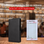 LINTRU Server Books for Waitress, Premium Pu Leather 5 x 8 Inch Servers Book with Zipper Pocket, Waitress Book Fit for Aprons, Check Presenters for Restaurants (Green)