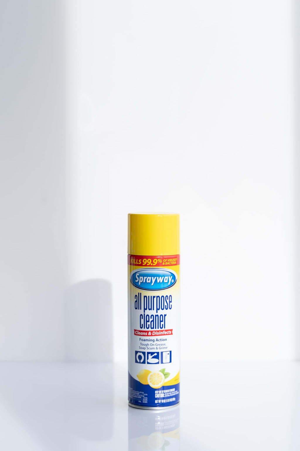 Sprayway All Purpose Cleaner with Lemon Scent, 19oz, Pack of 6 | Foaming Action, Clean, Disinfect, Deodorize | Tough on Grease, Soap Scum, Grime | EPA Approved, Kills 99.9% of Viruses & Bacteria