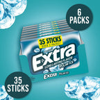 EXTRA Gum Polar Ice Sugarfree Mint Chewing Gum Mega Packs, 35 Count, 6 Pack