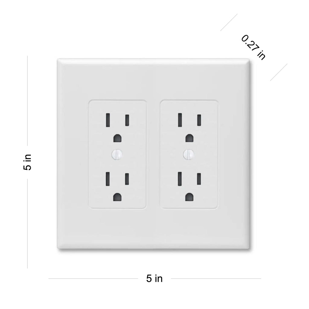 TayMac 2602W Revive Device Wall Plates 2-Gang Masque Decorator Cover, White