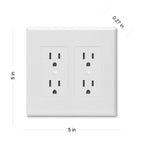 TayMac 2602W Revive Device Wall Plates 2-Gang Masque Decorator Cover, White