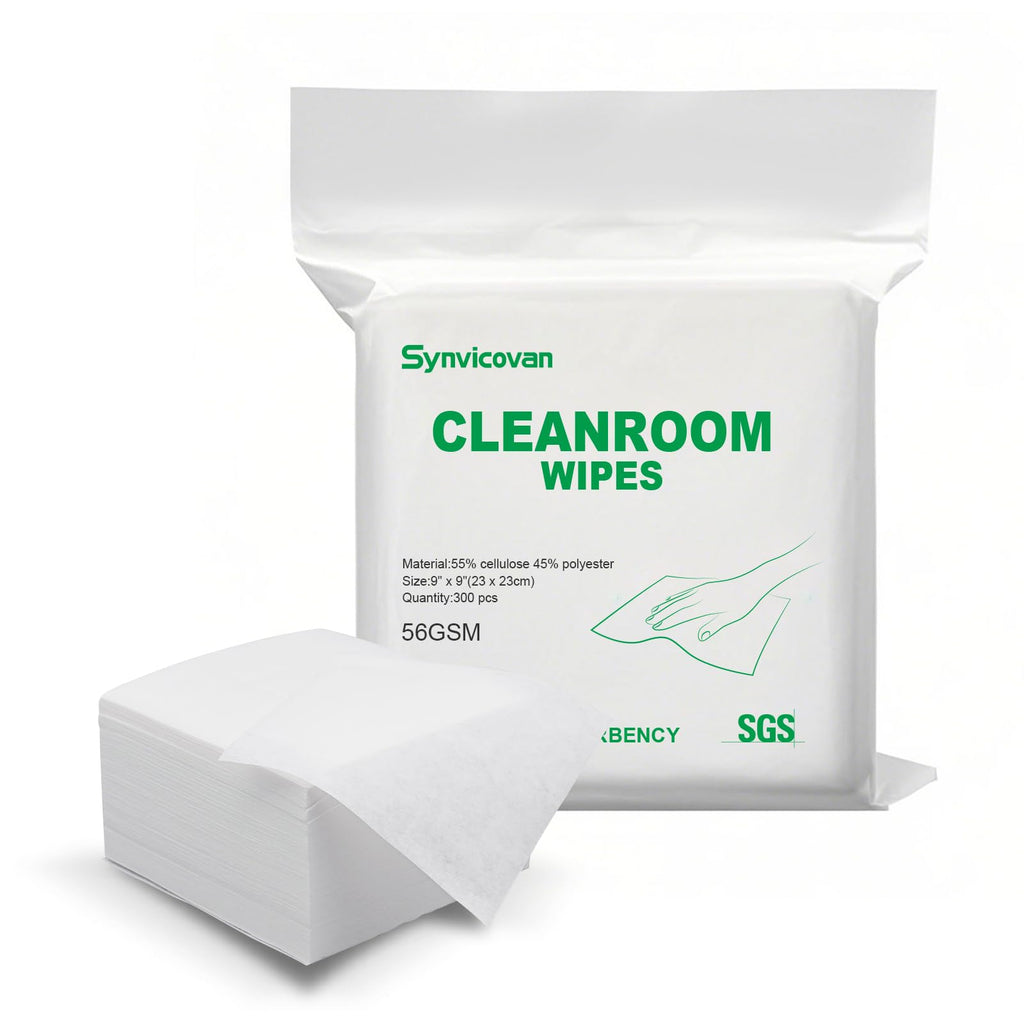 Synvicovan Cleanroom Wipes 9"x9" (300 Pcs,Grade B, 56GSM)