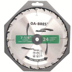3Pack Combo 7-1/4 Inch Circular Saw Blades with 5/8" Arbor, TCT ATB 24T Framing, 40T Crosscutting, 60T Finish Saw Blade for Various Wood Cutting