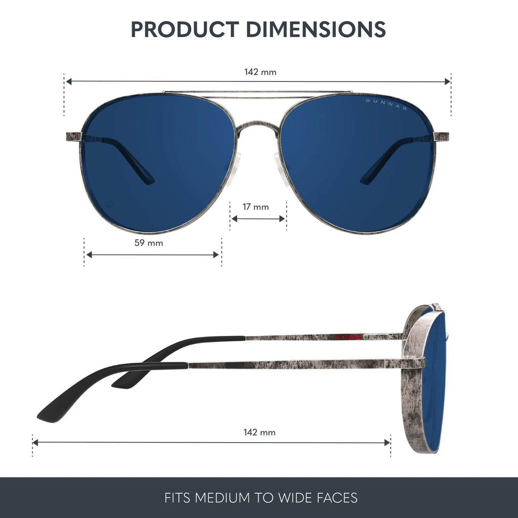 GUNNAR Sunglasses - Fallout Brotherhood of Steel Gunmetal Sun Lens - Blue Light Blocking For Outdoor Screen Viewing