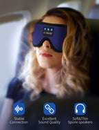 LC-dolida Sleep Headphones, Sleep Mask Bluetooth Wireless Music Eye Mask, Sleeping Headphones for Side Sleepers Sleep Mask with Bluetooth Headphones Ultra-Thin Stereo Speakers Perfect for Sleeping