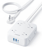 Anker Power Strip with 2000J Surge Protector, 5ft Outlet Extender, 20W, 8AC