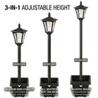 Benany 76" Solar Lamp Post Lights with Planter, Glass & Metal Street Light Outdoor Waterproof, 60 Lumens Dusk to Dawn Solar Pole Light for Garden, Yard, Driveway, Porch, Patio, Warm White
