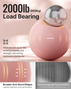 YOTTOY Exercise Ball for Pregnancy,Anti-Burst Yoga Ball for Physical Therapy,Stability Ball for Ball Chair Fitness with Pump (Pink)