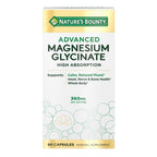 Nature's Bounty Calm Magnesium Glycinate Supplement - High Absorption Magnesium for Relaxed Mood, Heart & Bone Health, 90 Capsules