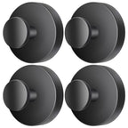 SOCORIA 2026 Upgraded Drill-Free Suction Cup Hooks, Stainless Steel Suction Cup Hooks for Shower, Mirror, Wall, Bathroom, Glass, Hanging Towels - 4 Pack, Black