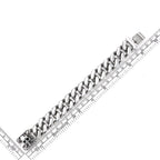 COOLSTEELANDBEYOND Men's Stainless Steel Cuban Link Curb Chain Bracelet With Skull Box Clasp, Heavy and Sturdy Biker Gothic Punk Jewelry Gift