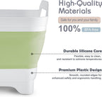 2.4 Gal(9L) Collapsible Dish Basin with Drain Plug, Space Saving Outdoor Multiuse Foldable Sink Tub, Dishpan, Kitchen Storage Tray for Camping, Vegetable Washing, RV (Green)