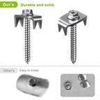 Fence Staples, Insaga 304 Stainless Steel Fence Nails for Softwood, Reusable Wire Fence Staples Screws for Mesh and Woven Fencing, 50pcs Fence Fasteners with Wire Fixer Hold Wire Firmly