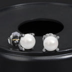 Myshiwu Designer Inspired Twisted Cable Wire Imitation Pearl Stud Earrings for Women Antique Fashion Brand Jewelry Gift (Twisted Cable Pearl Stud)