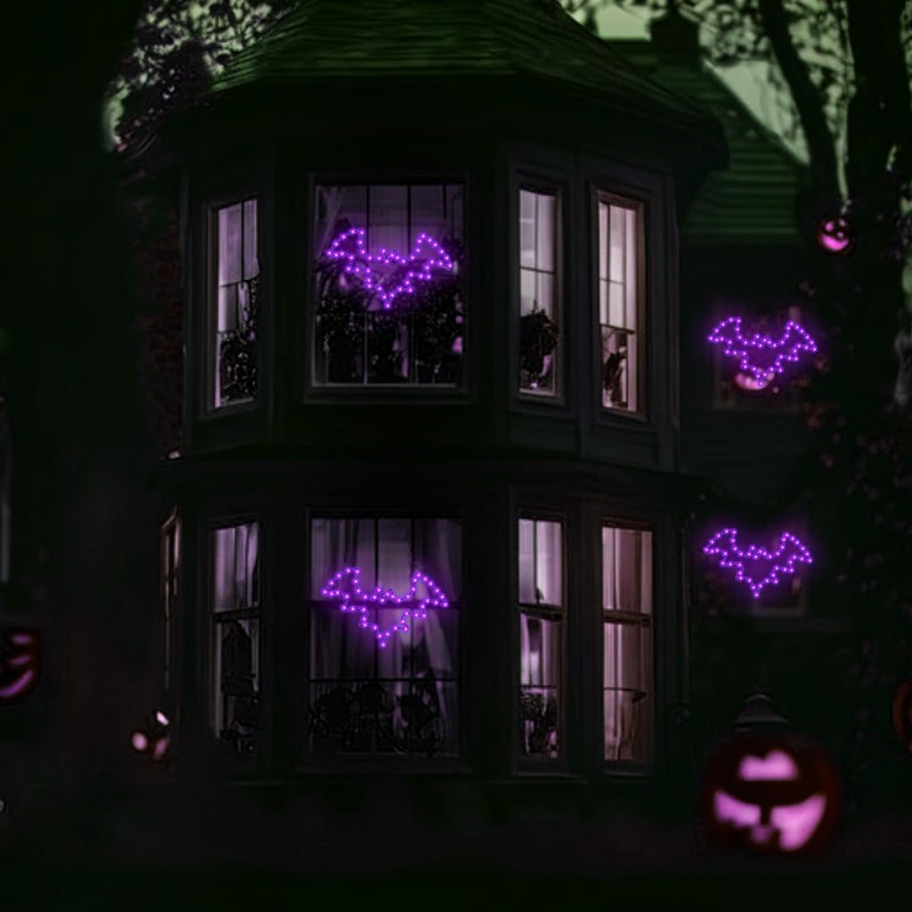 Bstge Halloween Window Lights, 2 Pack LED Waterproof Timer Indoor Decor