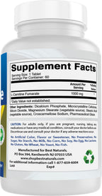 Best Naturals L-Carnitine 1000mg 60 Tablets (60 Count (Pack of 2))