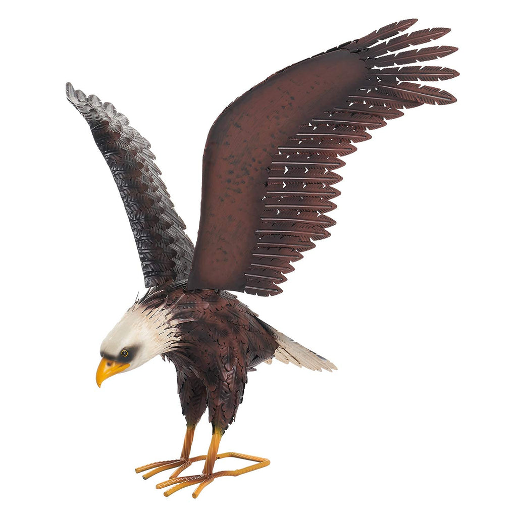 chisheen Bald Eagle Statue Outdoor Garden Sculpture Metal Yard Art Lawn Decorations,Large Eagle Figurines and Statues