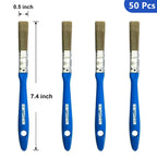 King Origin Small Paint Brush Set, 50 Pcs, 1/2 Inch (13 mm) Mini Paint Brushes for Detailed Painting, Touch-Ups, Crafts, Furniture, DIY Painting