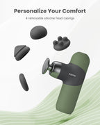 RENPHO Mini Thermal Massage Gun with Heat, Portable Deep Tissue Percussion Massager with 4 Heads for Neck & Back Comfort, Ultra-Quiet for Home, Office & Travel, Carry Case, Gifts for Men Women