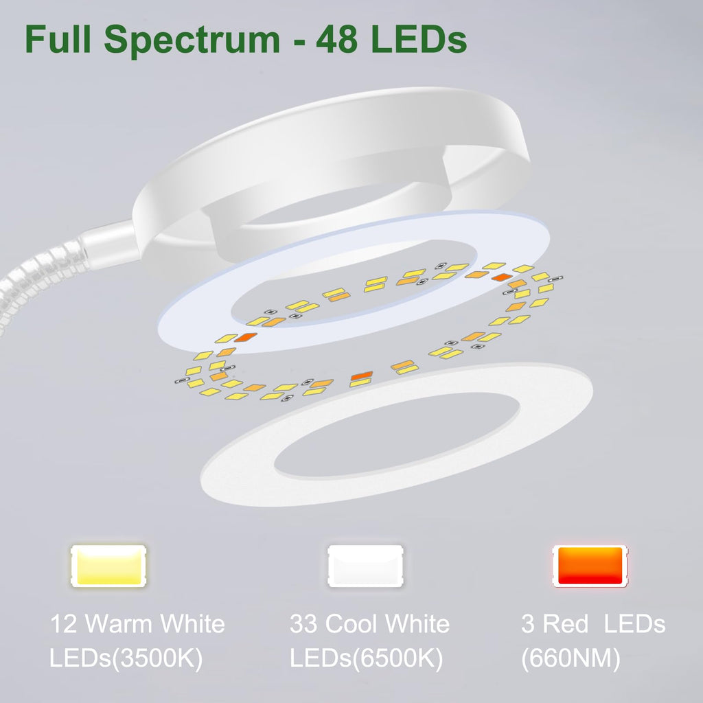wolezek 2 in 1 Grow Lights for Indoor Plants, 3 Colors Plant Lights Indoor